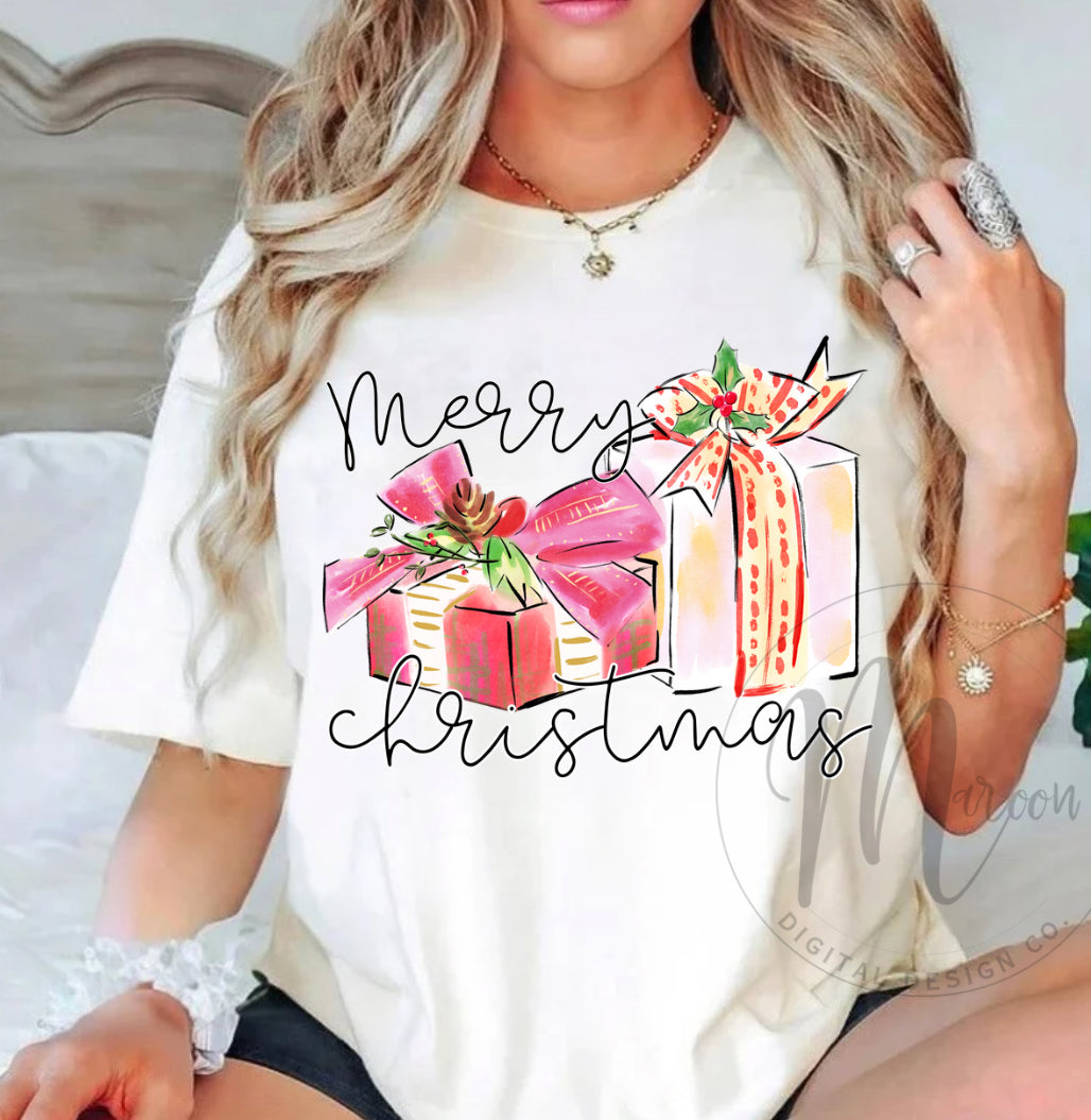 Christmas presents watercolor PNG