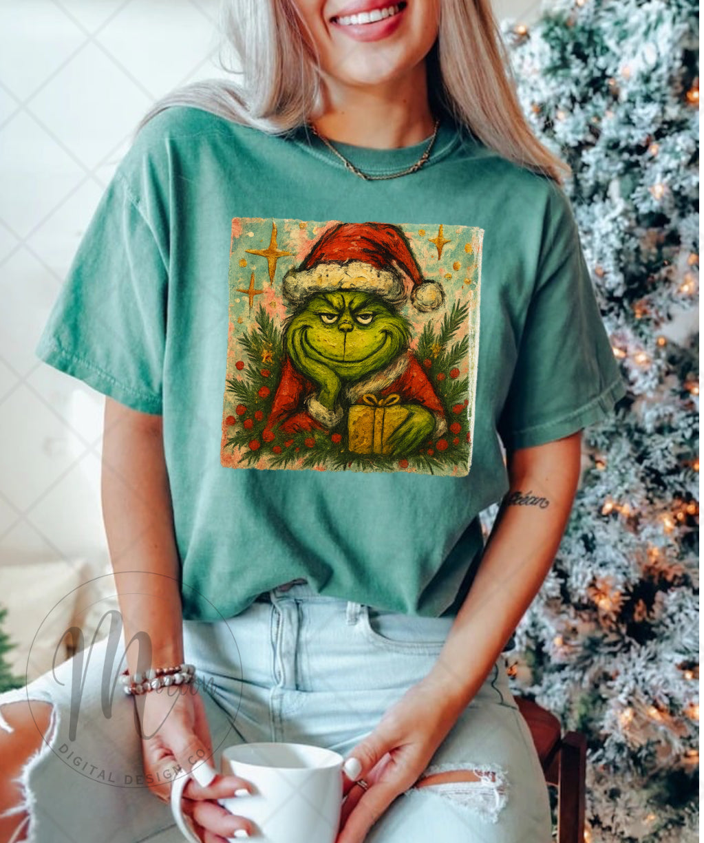 Grinch watercolor PNG
