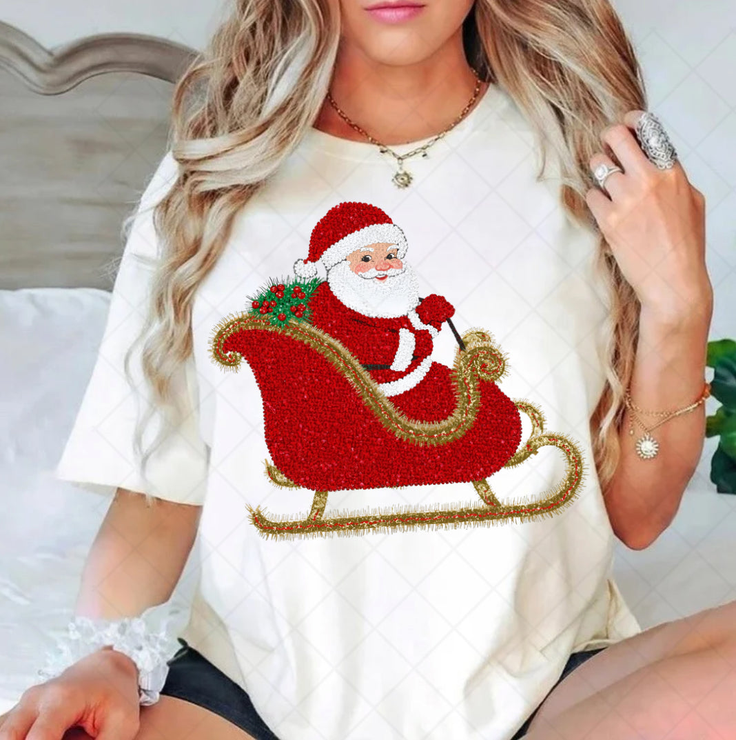 Sleigh Santa faux png