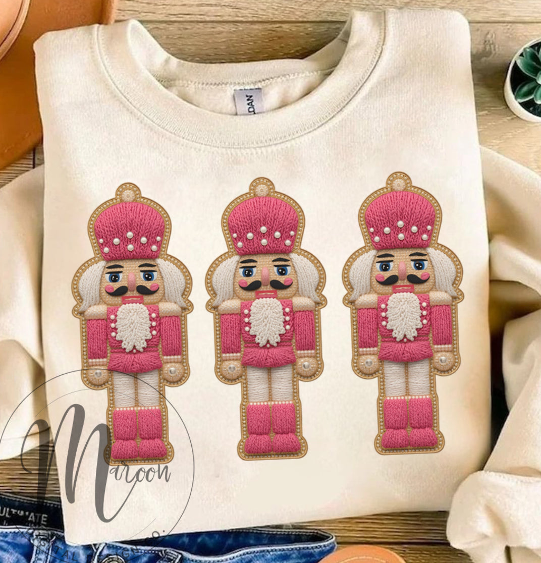 3 pink nutcrackers PNG