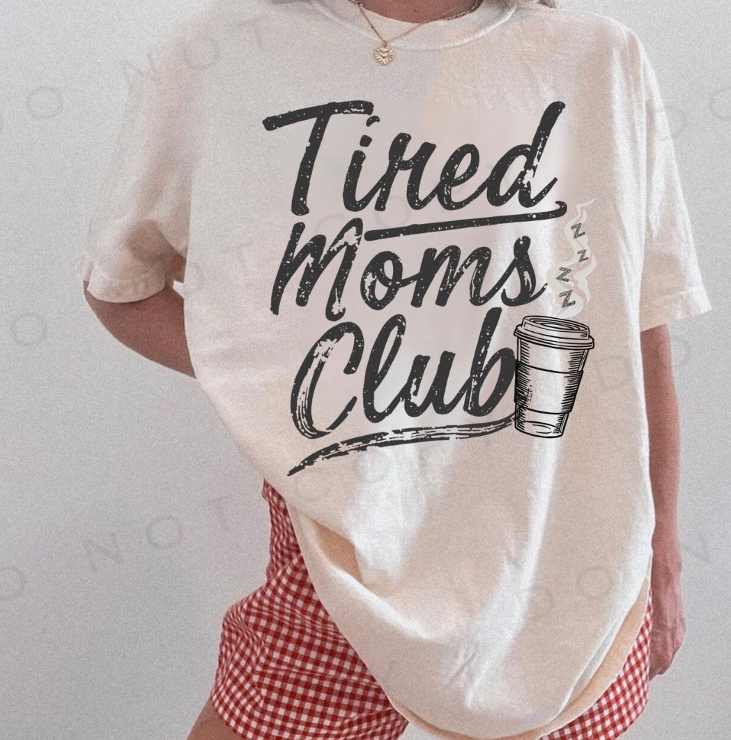 Tired moms club coffee PNG