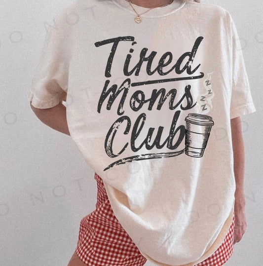 Tired moms club coffee PNG