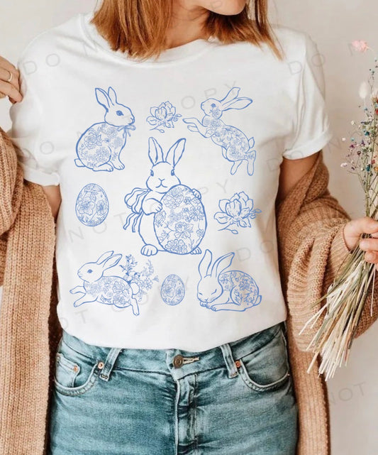 Vintage Easter bunnies png