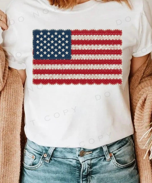 USA faux sewn flag png