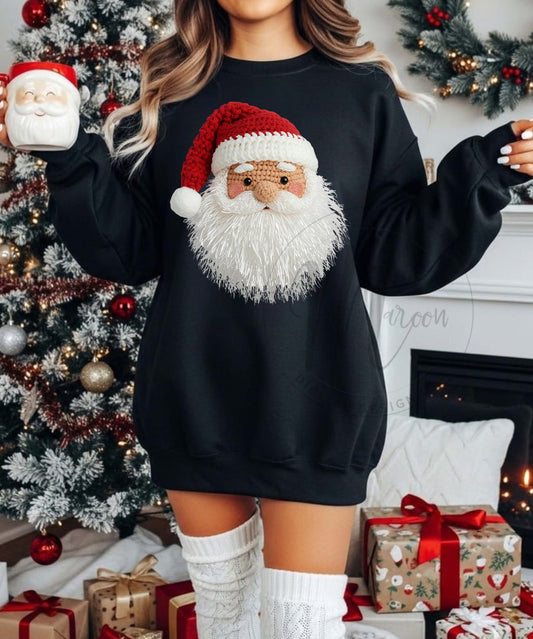 Santa faux tinsel knit PNG