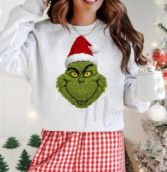 Faux knit GRINCH PNG