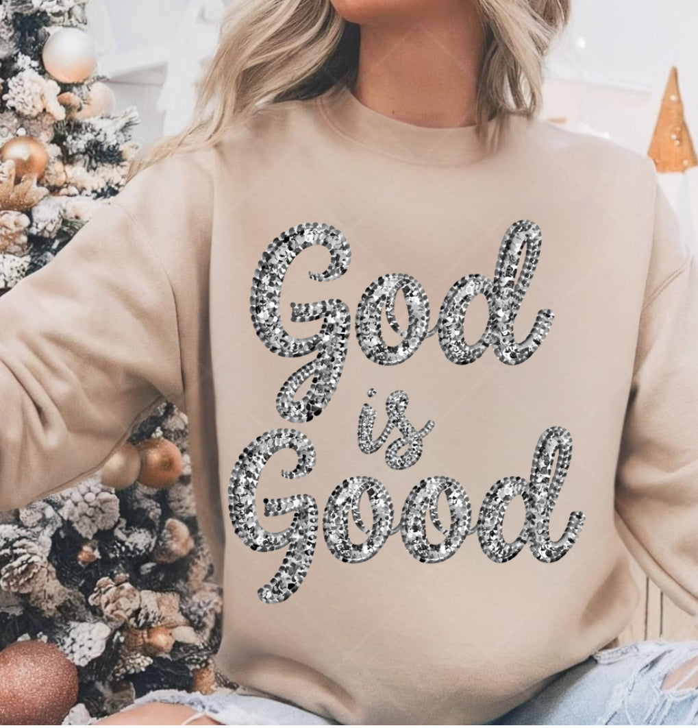 God is good faux sequin PNG
