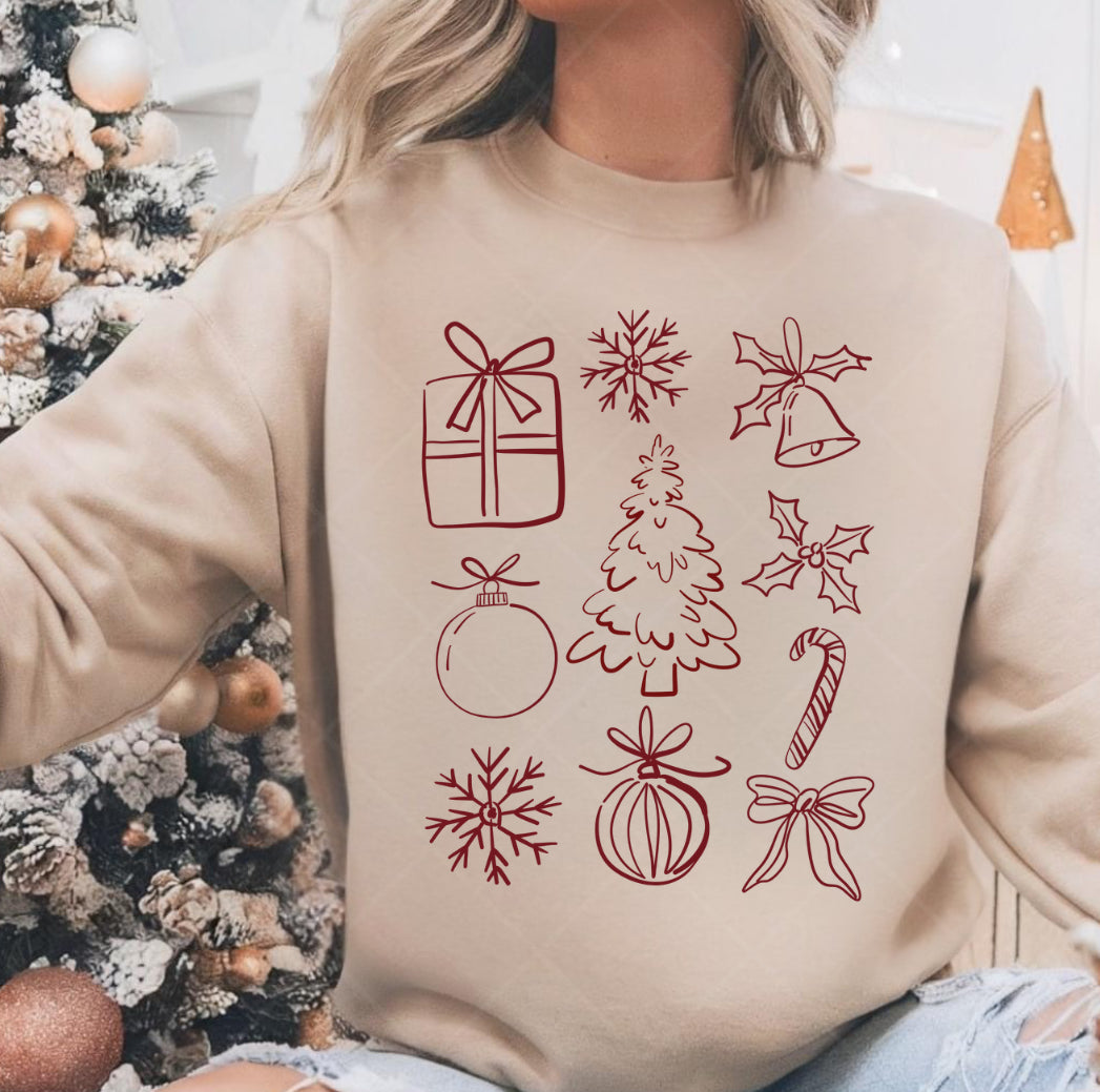 Cute Christmas sketch PNG