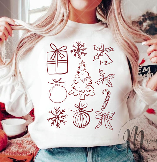Cute Christmas sketch PNG