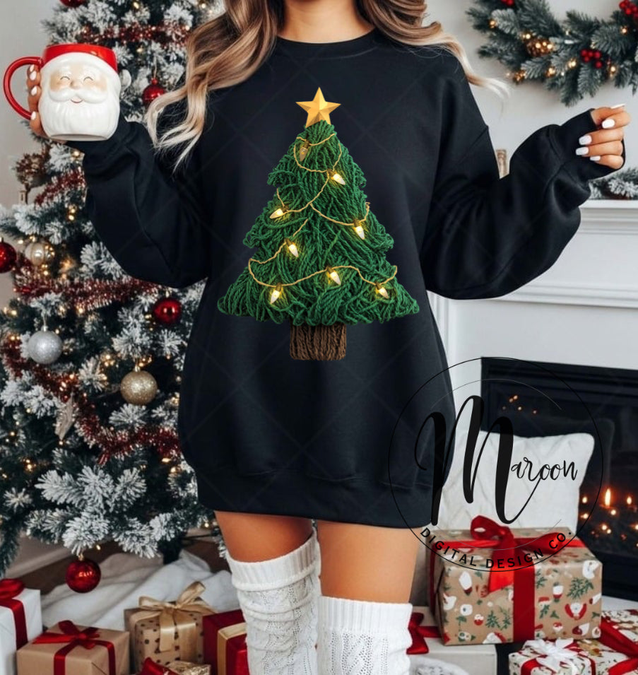 Faux yarn Xmas tree lights PNG