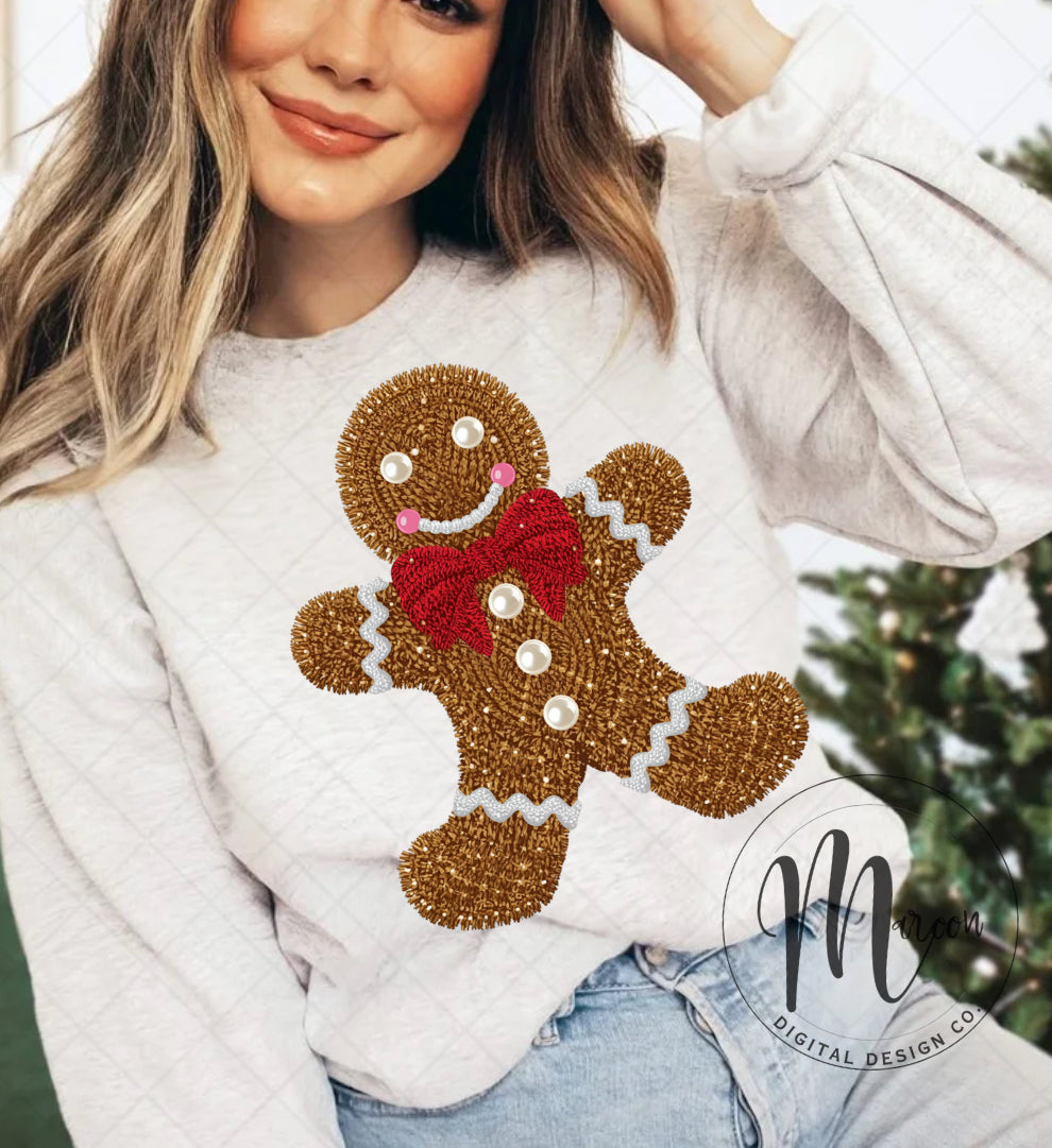 Gingerbread man faux beads PNG
