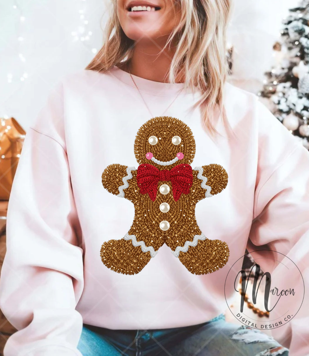 Gingerbread man faux beads PNG
