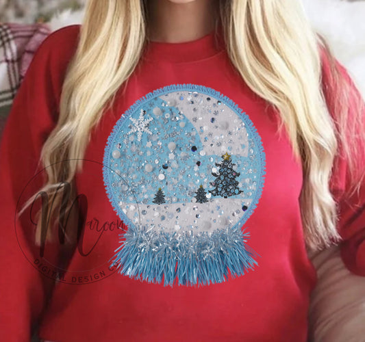Blue faux snowglobe png