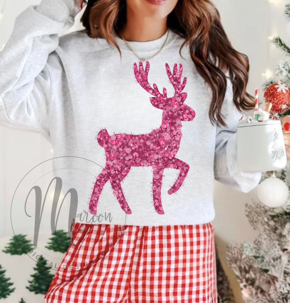 Pink reindeer shimmer png