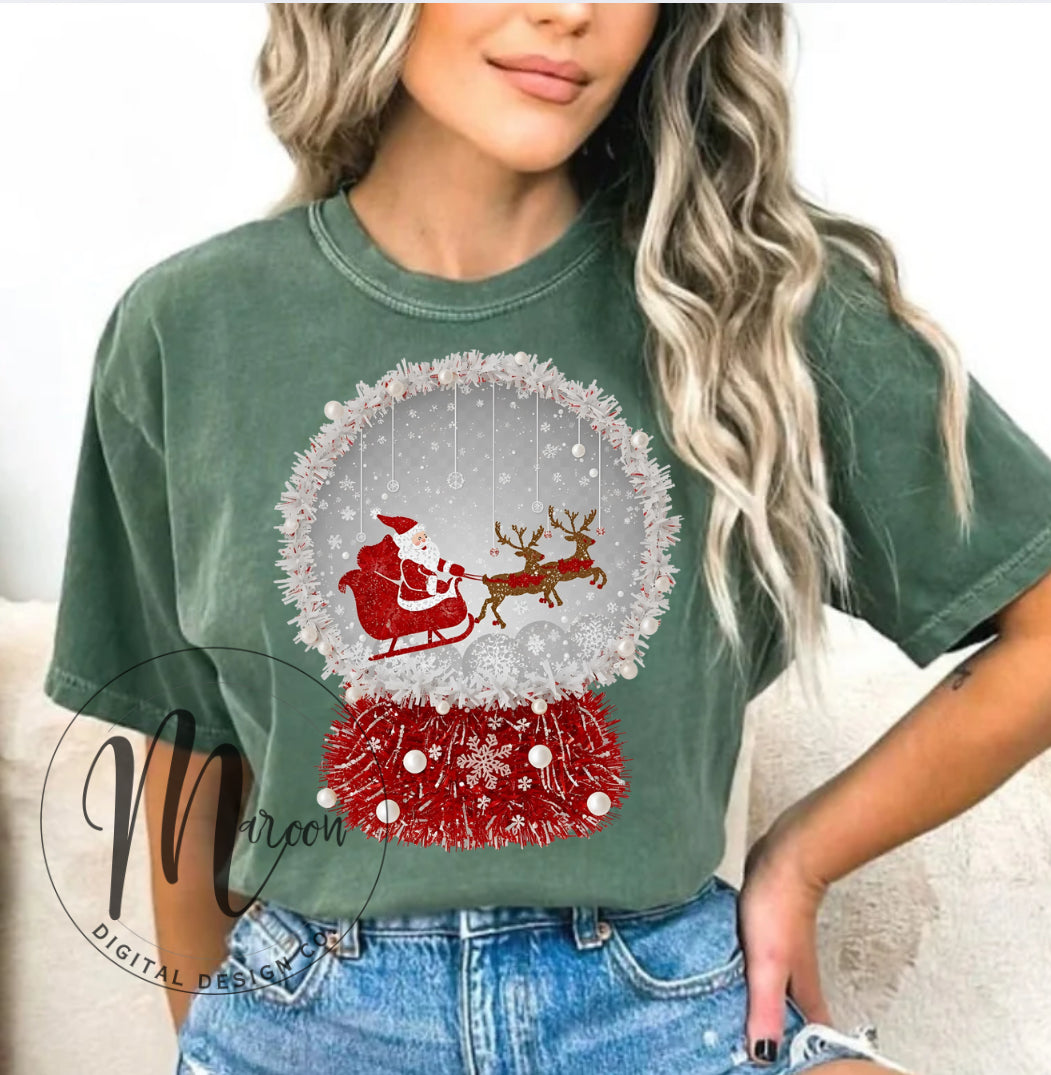 Snow globe faux tinsel PNG
