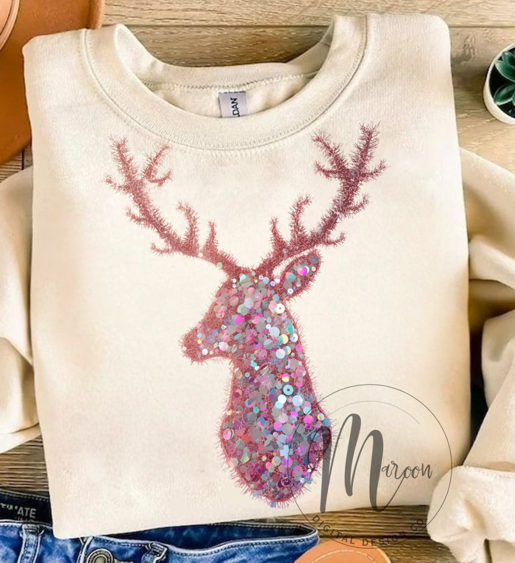 Faux sequin reindeer PNG