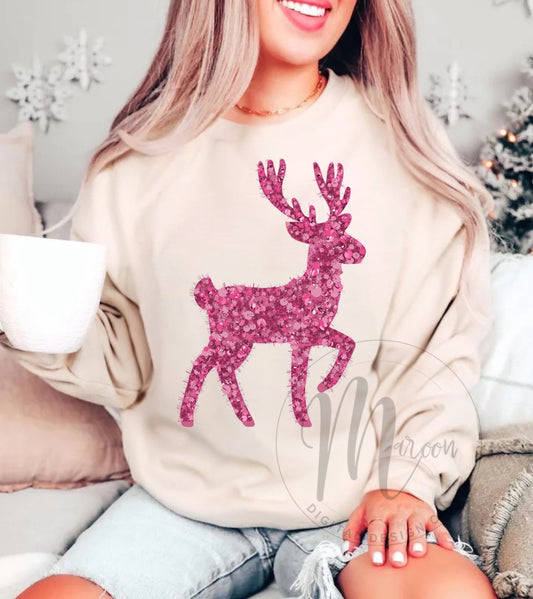 Pink reindeer shimmer png