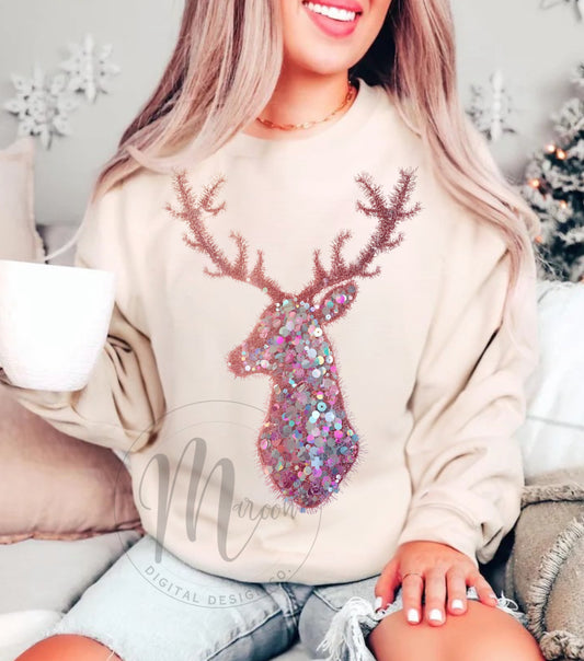 Faux sequin reindeer PNG