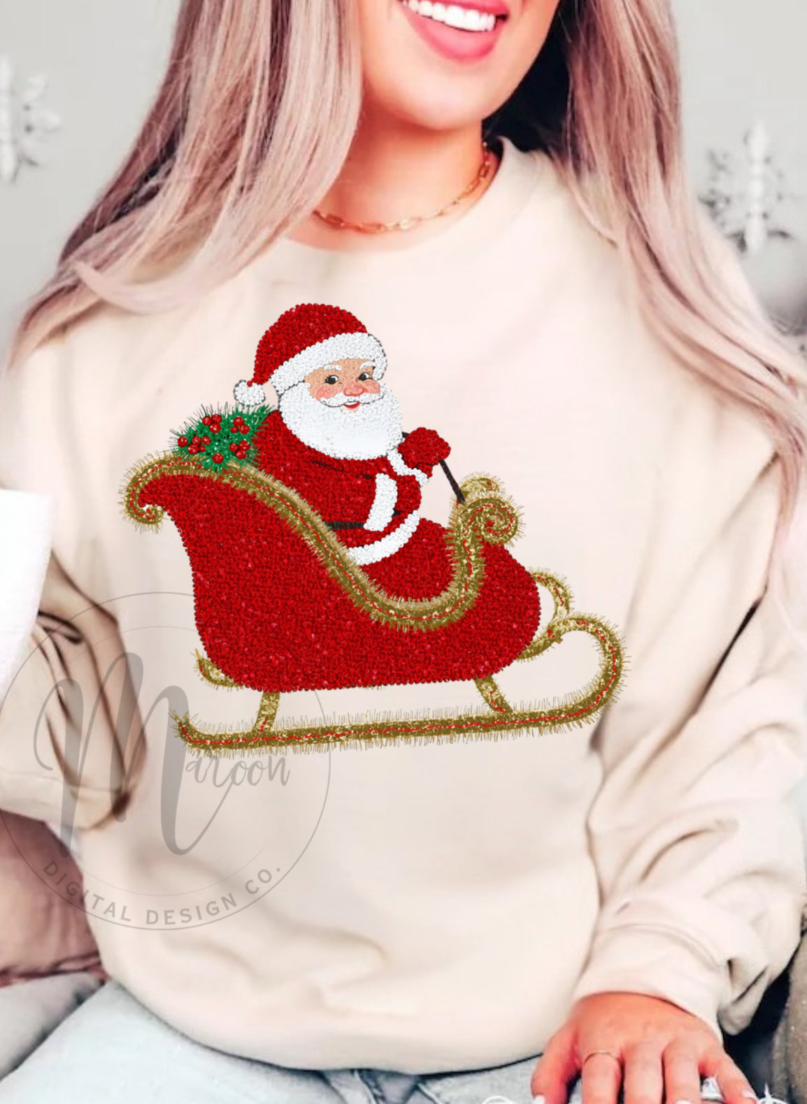 Sleigh Santa faux png