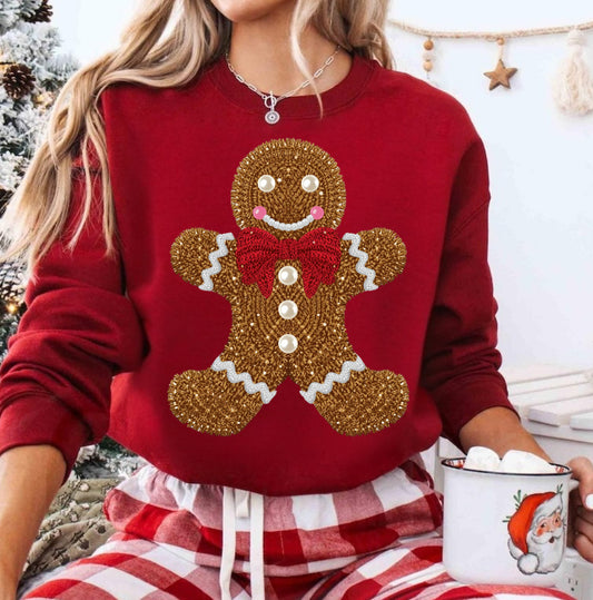 Gingerbread man faux beads PNG