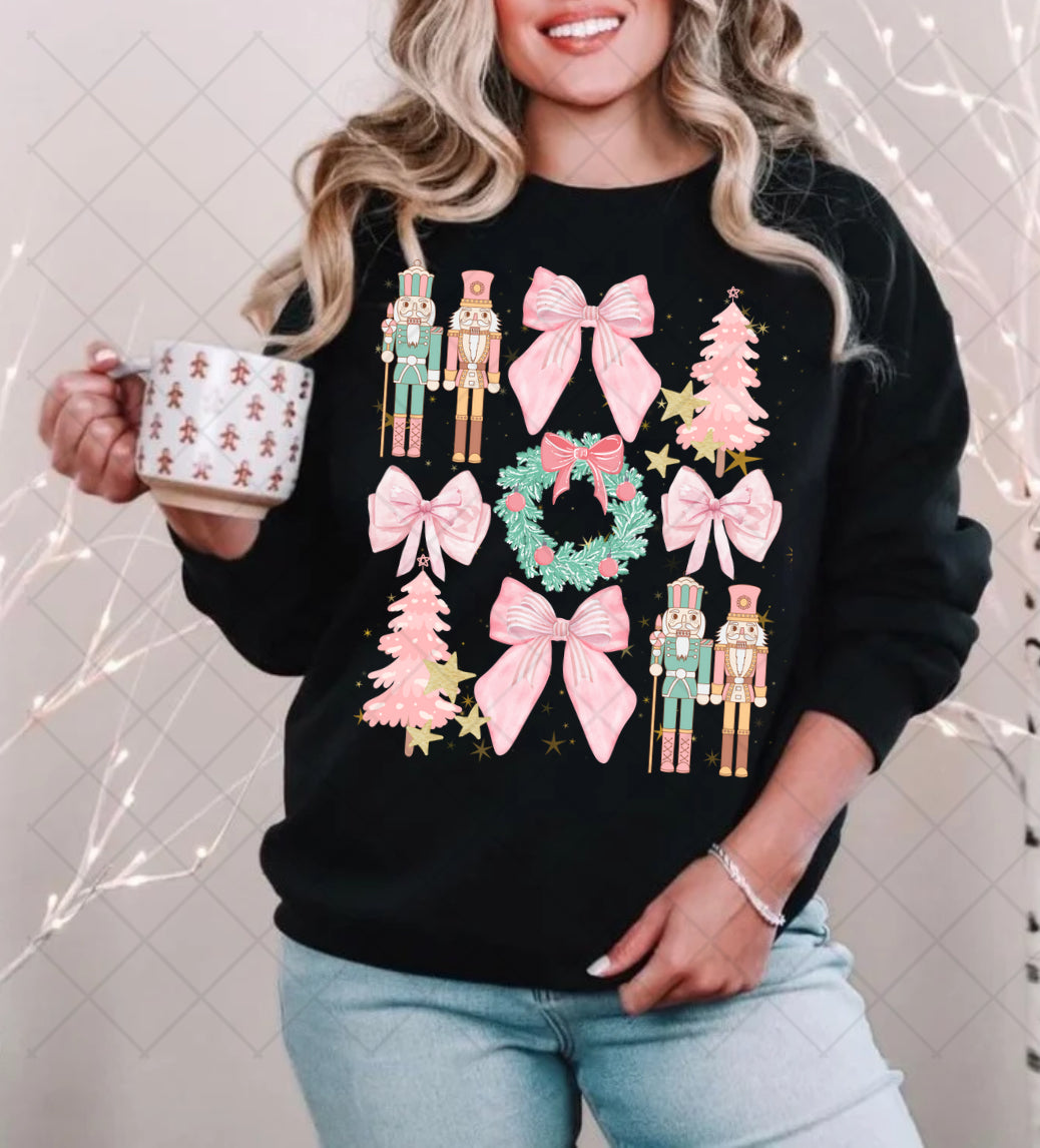 Nutcracker bows pink png