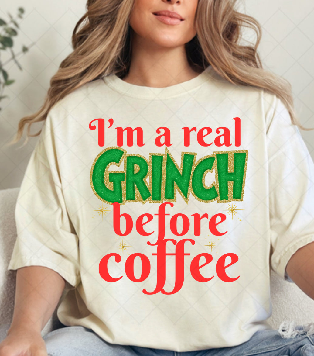 Grinch before coffee PNG