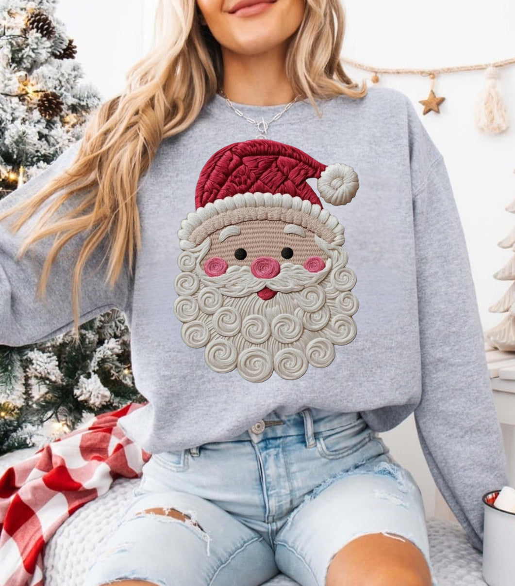Faux painted knit Santa PNG