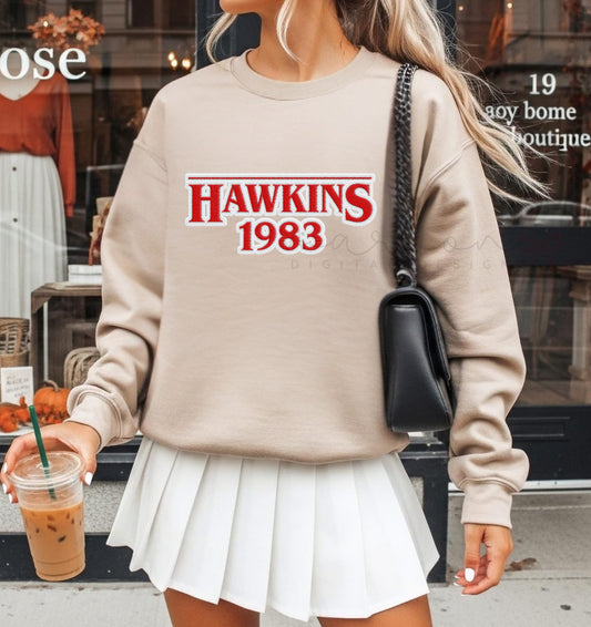Hawkins 1983 png faux embroidered