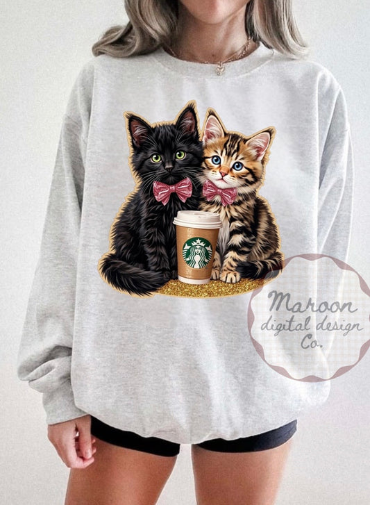 Kitties & coffee PNG
